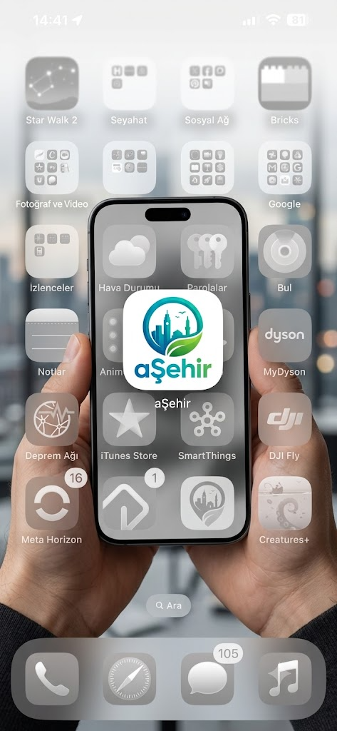 aŞehir mobil uygulama görünümü